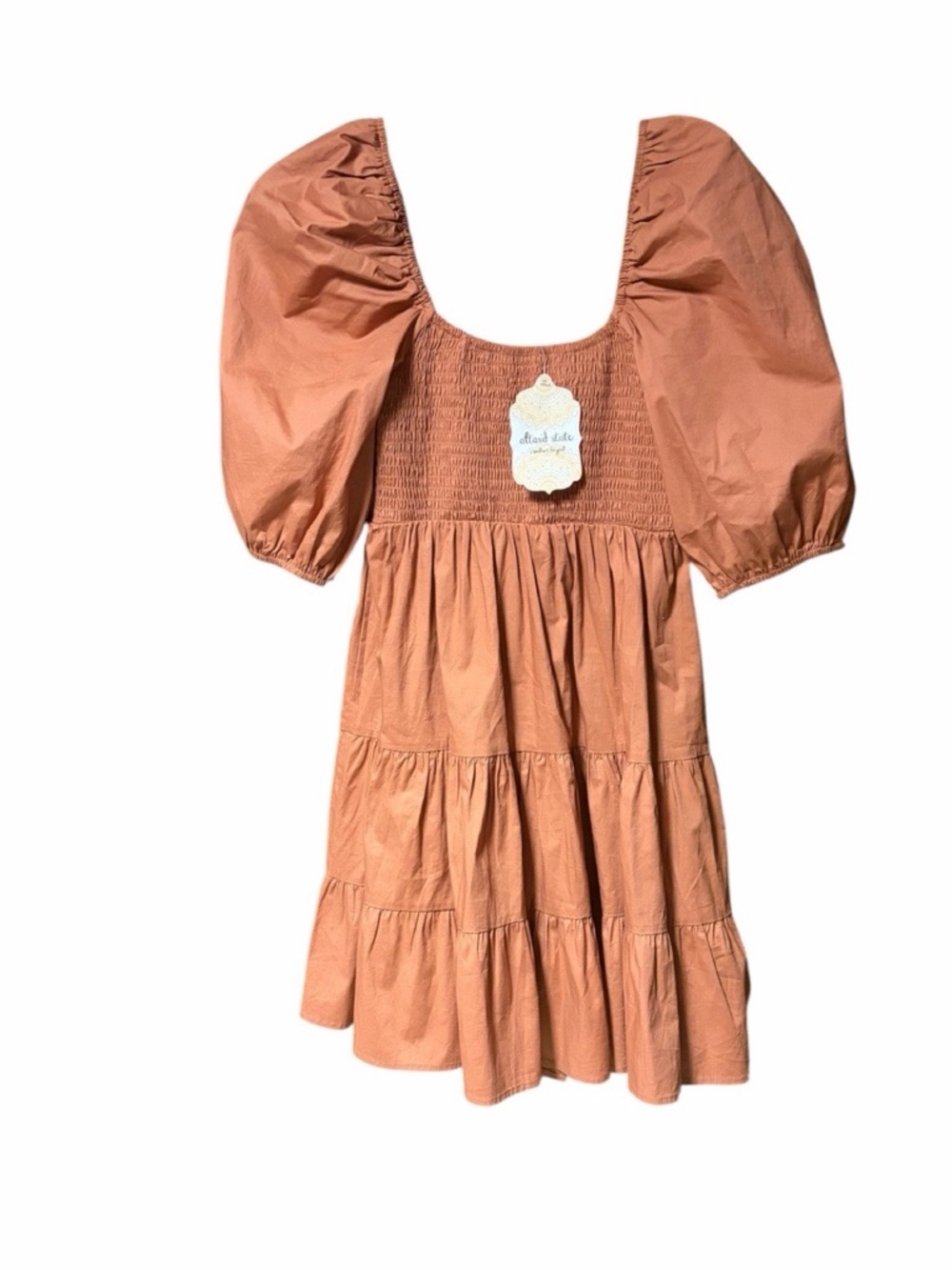 Altar’d State Smocked Puff Sleeve Tiered Mini Dress NWT